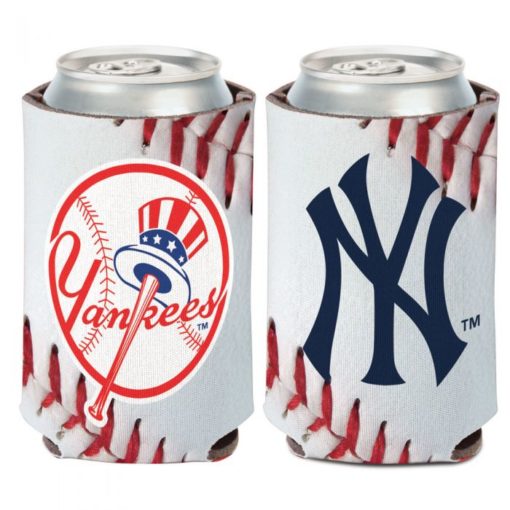 New York Yankees 12 oz Ball Design White Can Cooler Holder