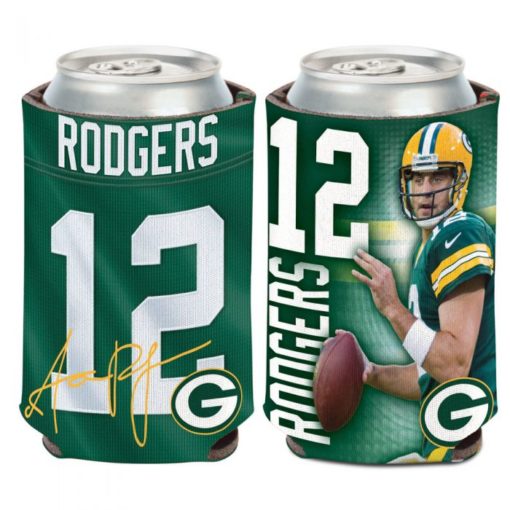Green Bay Packers 12 oz Aaron Rodgers Green Can Cooler Holder