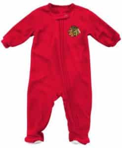 Chicago Blackhawks Baby Red Zip Up Blanket Sleeper Coverall