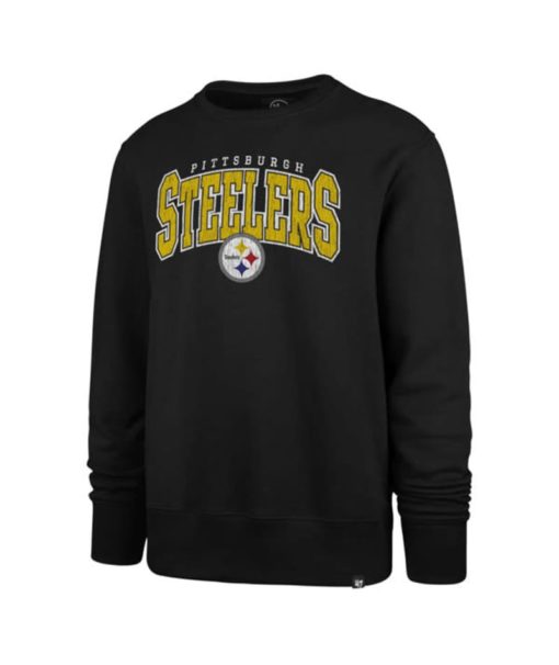 Pittsburgh Steelers Men's 47 Brand Black Crew Long Sleeve Pullover