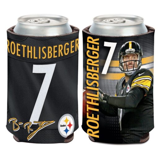 Pittsburgh Steelers Ben Roethlisberger Slogan 12 oz Black Can Cooler Holder