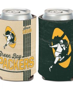 Green Bay Packers 12 oz Classic Logo Vintage Green Can Cooler Holder