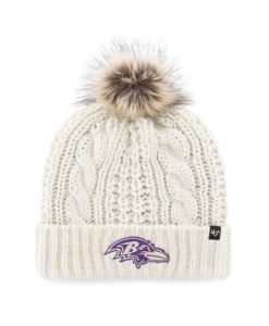 Baltimore Ravens Women's 47 Brand White Cream Meeko Cuff Knit Hat