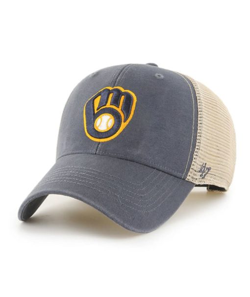 Milwaukee Brewers 47 Brand Vintage Navy MVP Mesh Snapback Hat
