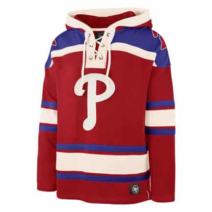 Philadelphia Phillies Men's 47 Brand Vintage Red Pullover Jersey Hoodie