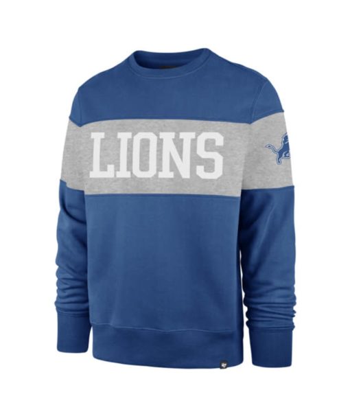 Detroit Lions Men's 47 Brand Blue Raz Crew Long Sleeve Pullover