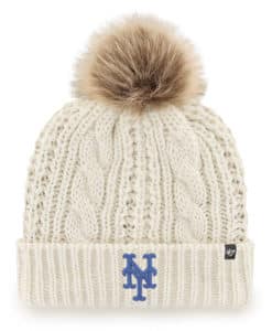 New York Mets Women’s 47 Brand White Cream Meeko Cuff Knit Hat