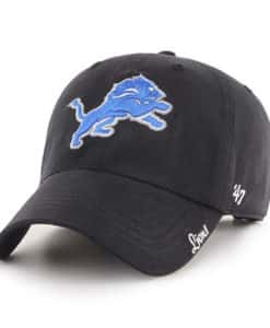 Detroit Lions Women's 47 Brand Black Blue Miata Clean Up Adjustable Hat