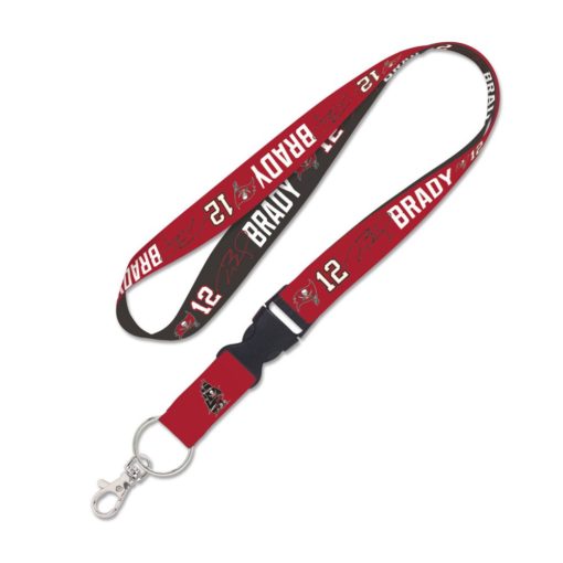 Tampa Bay Buccaneers Red Black Tom Brady Lanyard With Detachable Buckle