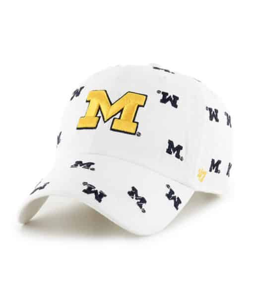 Michigan Wolverines Women's 47 Brand Confetti White Clean Up Adjustable Hat
