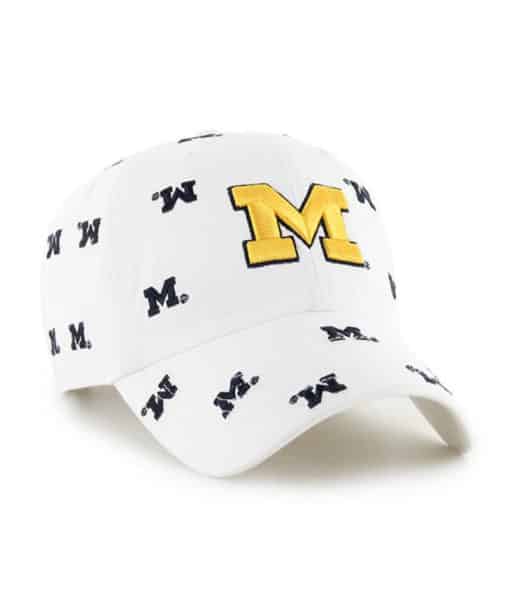 Michigan Wolverines Women's 47 Brand Confetti White Clean Up Hat