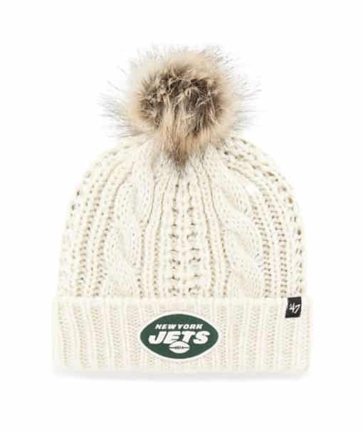 New York Jets Women's 47 Brand White Cream Meeko Cuff Knit Hat