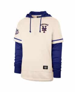 New York Mets Men's 47 Brand Cream Shortstop Pullover Hoodie
