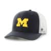 Michigan Wolverines 47 Brand Navy White Mesh Trucker Snapback Hat