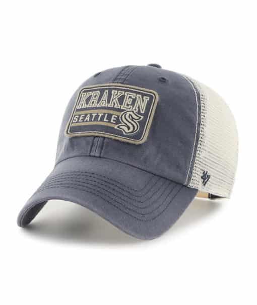 Seattle Kraken 47 Brand Vintage Navy Clean Up Mesh Snapback Hat
