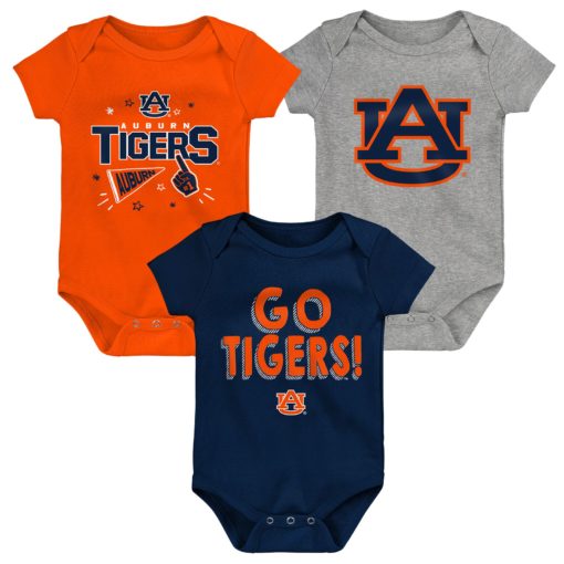 Auburn Tigers Baby 3 Pack Onesie Creeper Set