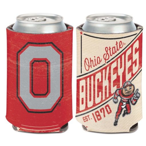 Ohio State Buckeyes 12 oz Vintage Red Cream Can Cooler Holder