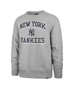 New York Yankees Men's 47 Brand Gray Crew Pullover Sweatshirt