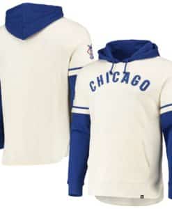Chicago Cubs Men's 47 Brand Cooperstown Cream Shortstop Pullover Hoodie