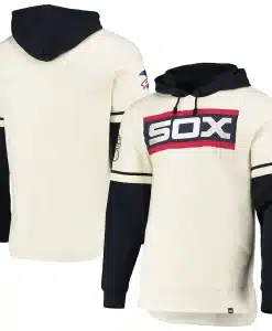 Chicago White Sox Men's 47 Brand Cooperstown Cream Shortstop Pullover Hoodie