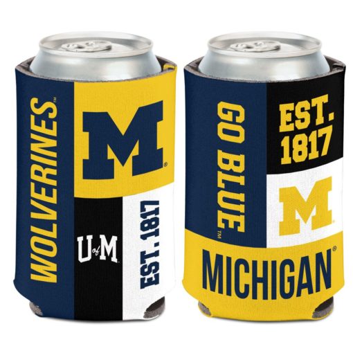 Michigan Wolverines 12 oz Color Block Can Cooler Holder