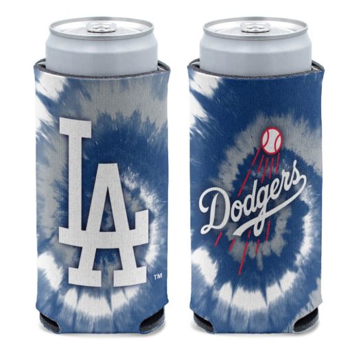 Los Angeles Dodgers 12 oz Blue Tie Dye Slim Can Cooler Holder