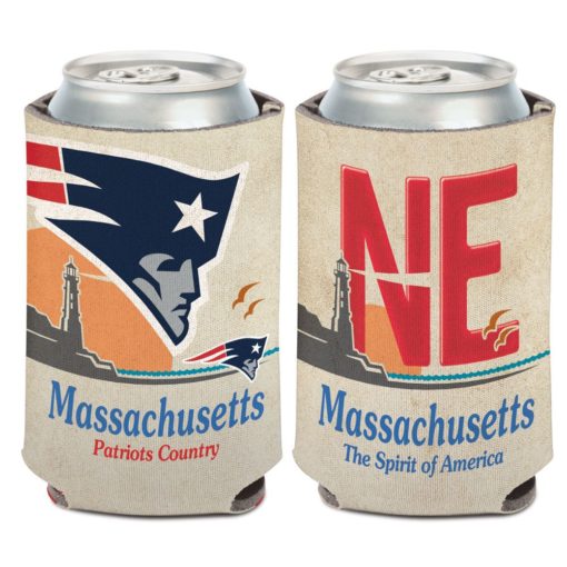 New England Patriots 12 oz State Plate Can Cooler Holder