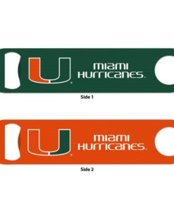 Miami Hurricanes Green Orange Metal Bottle Opener 2-Sided