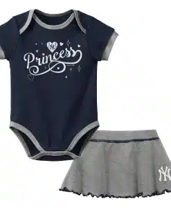 New York Yankees Baby Girls Princess Navy Creeper Ruffle Skirt Set