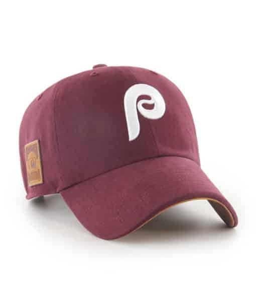 Philadelphia Phillies 47 Brand Cooperstown Vintage Maroon Clean Up Adjustable Hat