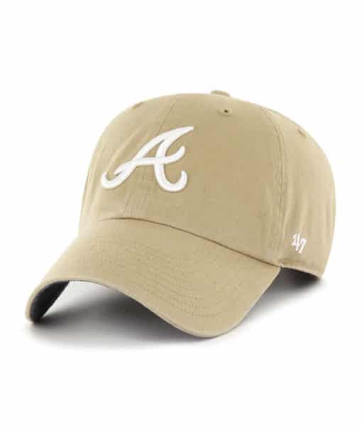 Atlanta Braves 47 Brand Khaki Chambray Ballpark Clean Up Adjustable Hat