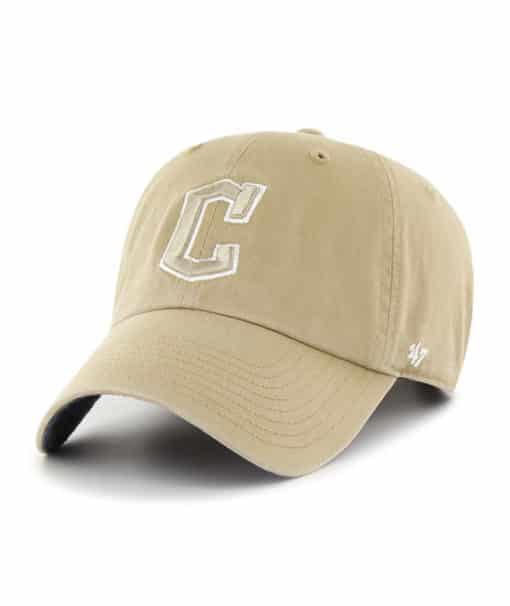 Cleveland Guardians 47 Brand Khaki Chambray Ballpark Clean Up Adjustable Hat