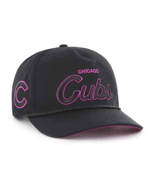 Chicago Cubs 47 Brand Script Hitch Black Orchid Pink Snapback Hat