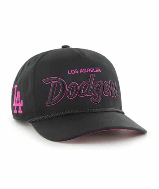 Los Angeles Dodgers 47 Brand Script Hitch Black Orchid Pink Snapback Hat