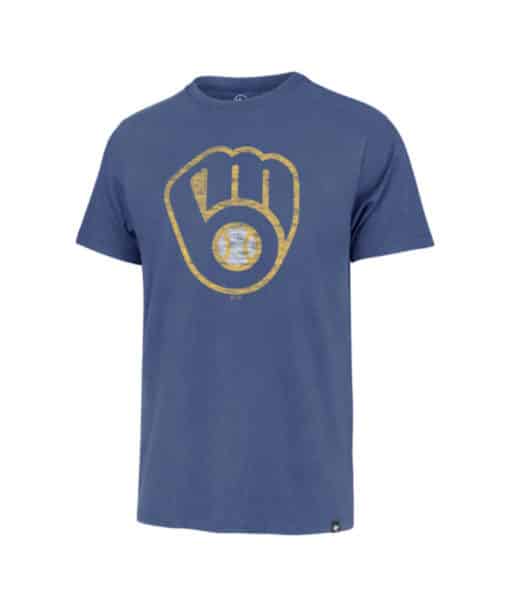 Milwaukee Brewers Men's 47 Brand Cadet Blue Franklin T-Shirt Tee