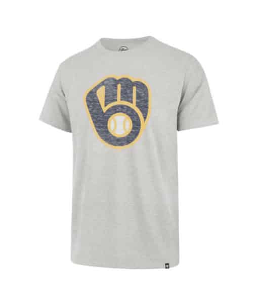 Milwaukee Brewers Men's 47 Brand Gray Franklin T-Shirt Tee