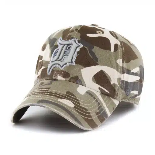 Detroit Tigers 47 Brand Tarpoon Faded Camo Clean Up Adjustable Hat