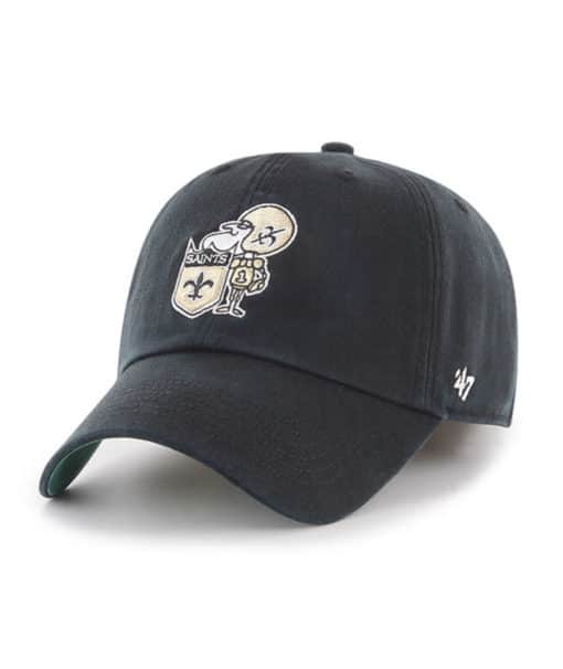 New Orleans Saints 47 Brand Legacy Black Franchise Fitted Hat