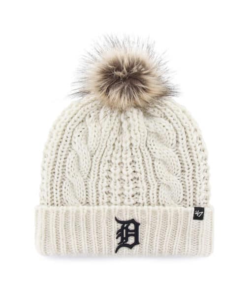 Detroit Tigers Women’s 47 Brand White Cream Meeko Cuff Knit Hat
