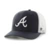 Atlanta Braves 47 Brand Navy Trucker White Mesh Snapback Hat
