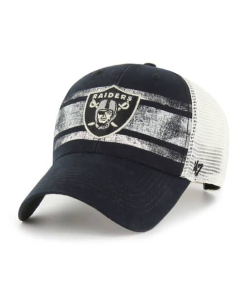 Las Vegas Raiders 47 Brand Interlude Vintage Black MVP Mesh Snapback Hat