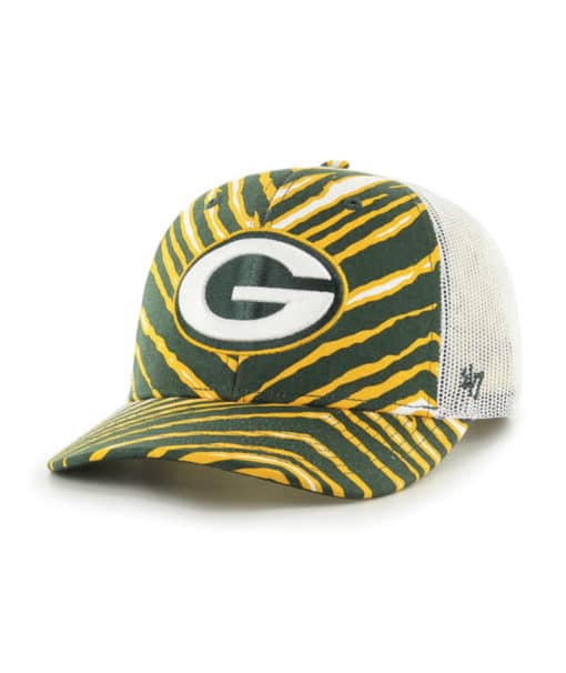 Green Bay Packers 47 Brand Zubaz Dark Green Trucker Mesh Adjustable Hat