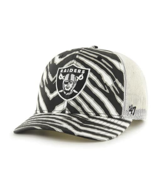 Las Vegas Raiders 47 Brand Zubaz Black Trucker Mesh Adjustable Hat